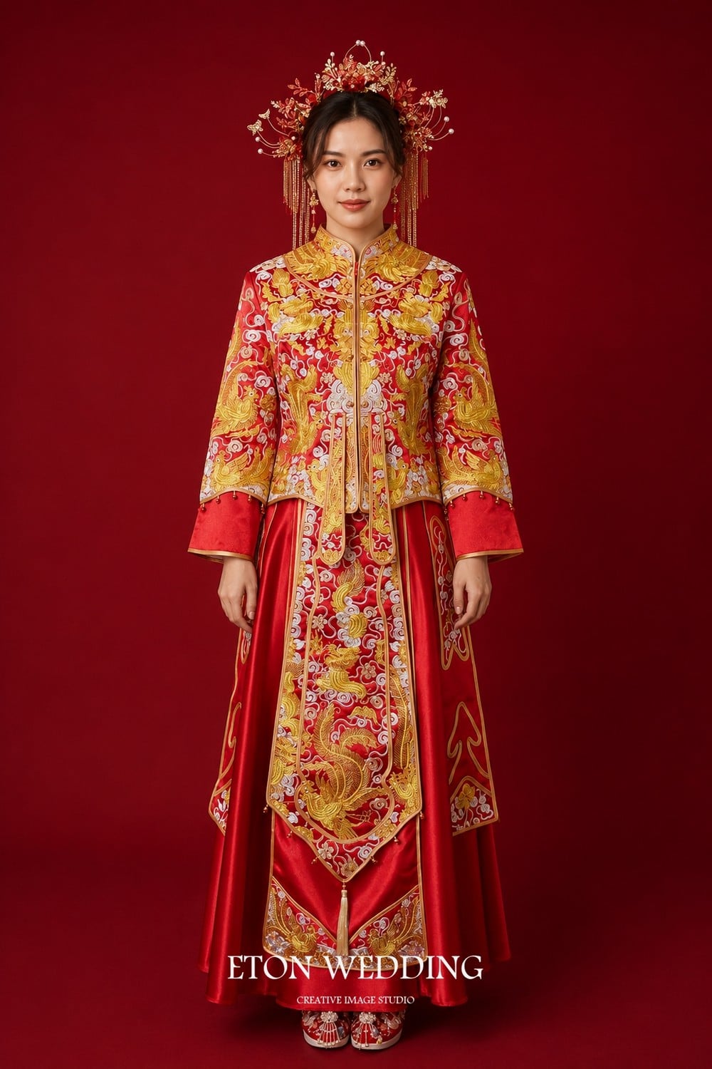 中式禮服,秀禾服,新中式禮服,漢服,漢婚服,龍鳳褂